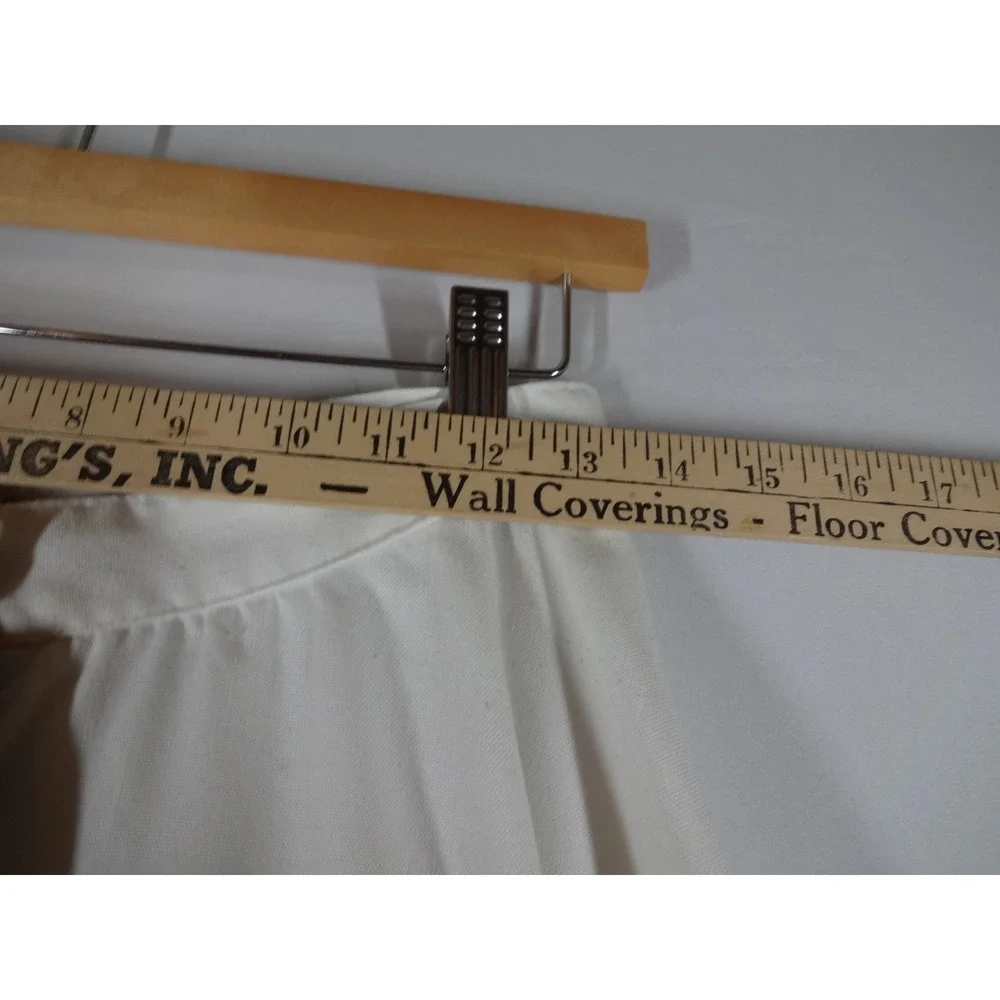 VTG Space Legs Midi Skirt Medium White‎ Button Front Pockets Cottagecore Utiity